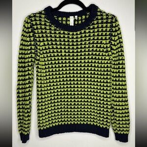 Anthropologie Si iae Women’s Medium 100% Cotton Chunky Knit Crochet Sweater EUC